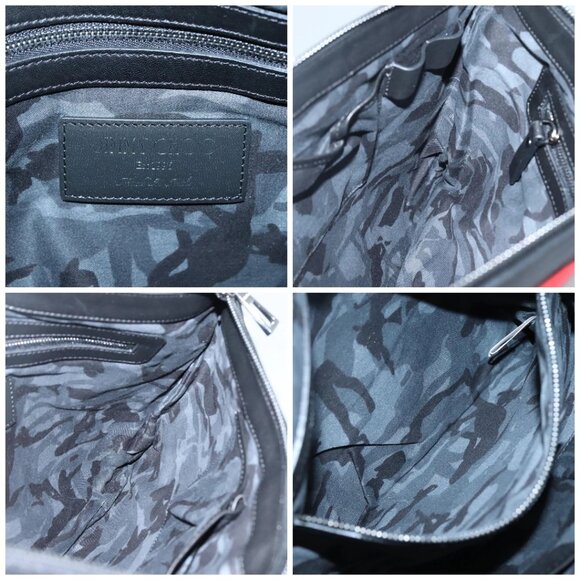 Jimmy Choo Studs Clutch Bag Leather Red Black Auth bs28965 - Picture 15 of 16